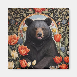 Íman Flores de Tulipas Coloridas do Urso Negro
