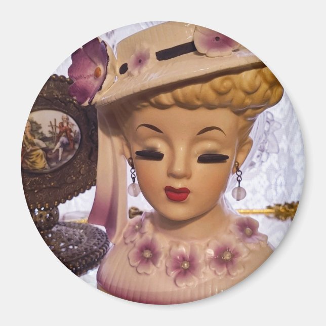 Íman Flores De Vaso De Cabeça Roxa Frasco De Perfume (Frente)