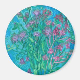 Íman Flores-de-Verão Buquê Flor Pintura Floral