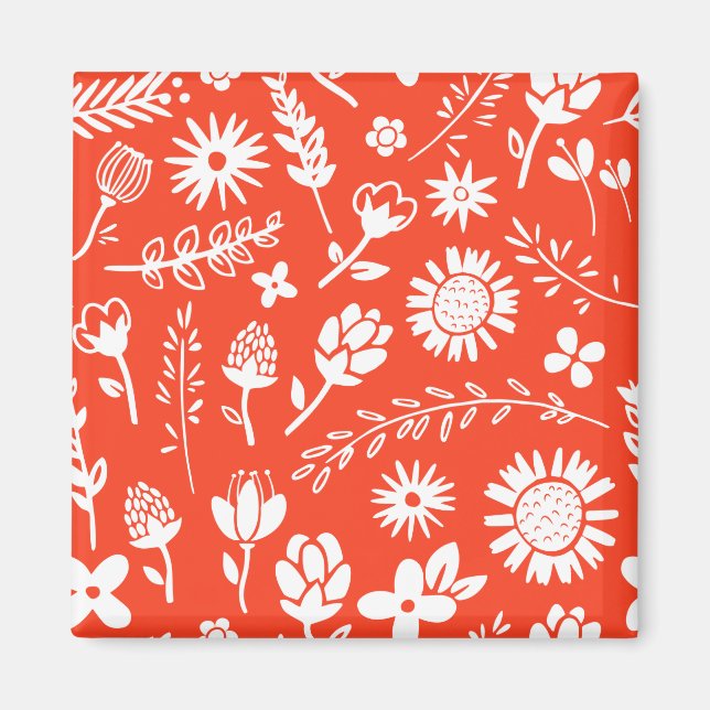 Íman Flores de Verão Laranja Sunny Blooming (Frente)