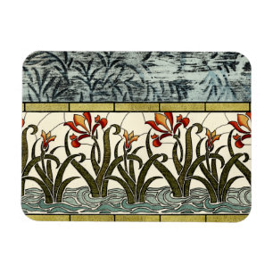 Íman Flores de Vidro Estacionadas com Borda de Banho