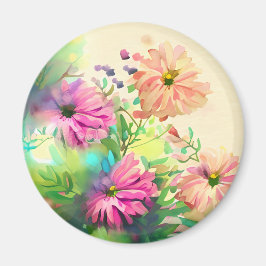 Íman Flores de Vintagem Rosa e Coral