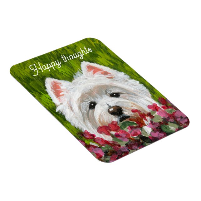 Íman Flores de Westie e Rosa (Lado Direito)