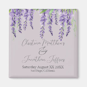 Íman Flores de Wisteria Roxo na Lavanda Elegante