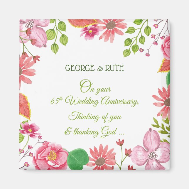 Íman Flores do 65º aniversário do casamento religioso (Frente)