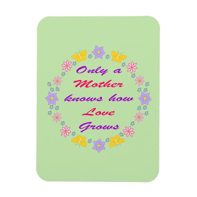 Íman Flores e borboletas de dia de as mães (Vertical)