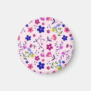 Íman Flores e borboletas em rosa