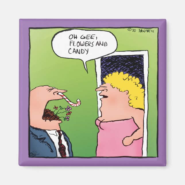 Íman Flores e Doce Cartoon Romântico (Frente)