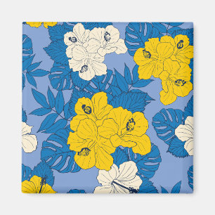 Íman Flores e folhas de hibisco