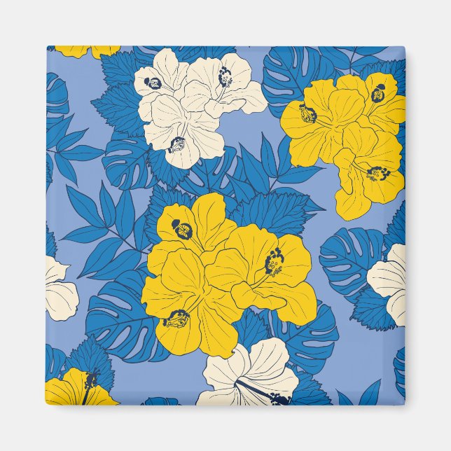 Íman Flores e folhas de hibisco (Frente)