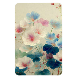 Íman Flores em Flor - Arte Botânica em Pastel Suave #1