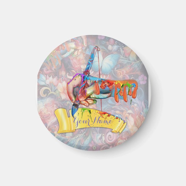 Íman Flores Fantásticas de Pintura expressando a nature (Frente)