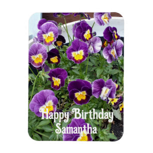 Íman Flores Flores Puro Viola Pansy Aniversário Floral
