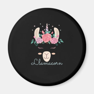 Íman Flores Fofas Lamacorn Llama Unicórnio Kawaii Flore