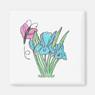 Íman Flores Iris Azuis