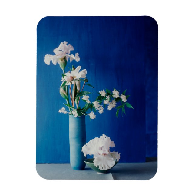 Íman Flores | Íris branca em Vase (Vertical)