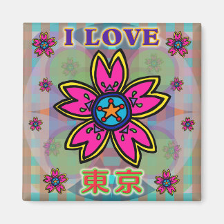 Íman Flores Kanji Magnet "EU AMO TÓQUIO"