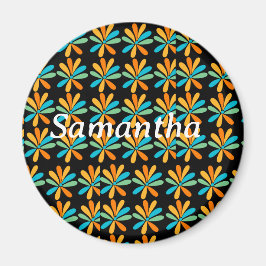 Íman Flores Laranja, Verde E Azul