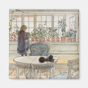 Íman Flores na janela, 1895, por Carl Larsson