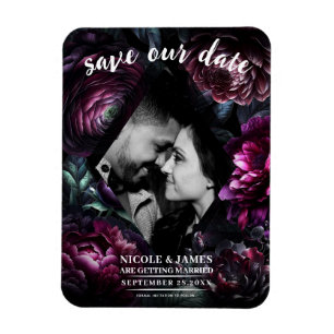 Íman Flores Negras Encantadas e Ousadas de Noiva Floral