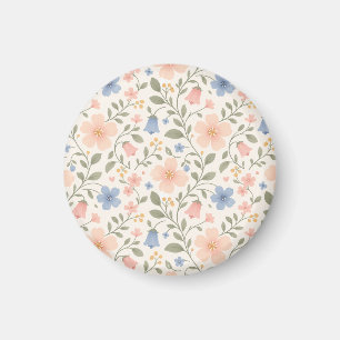 Íman Flores Pastel Florais Rosa Suave e Azul