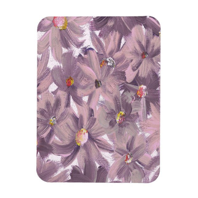 Íman Flores Pintadas Rosa Qualquer Cor (Vertical)