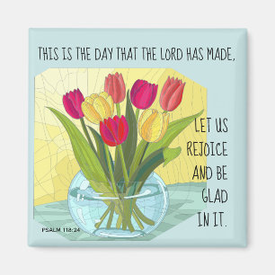 Íman Flores pintadas (tulipas) com verso do Salmo 118:2