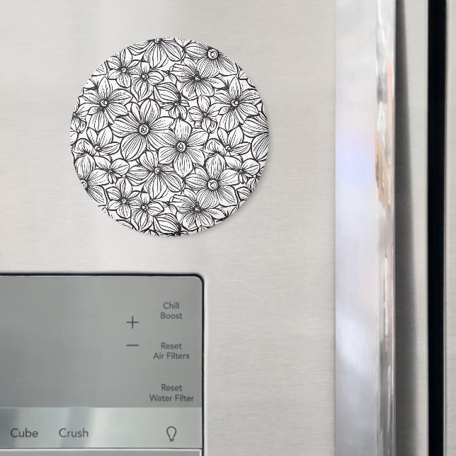 Íman Flores Preto Branco (In Situ (Fridge))