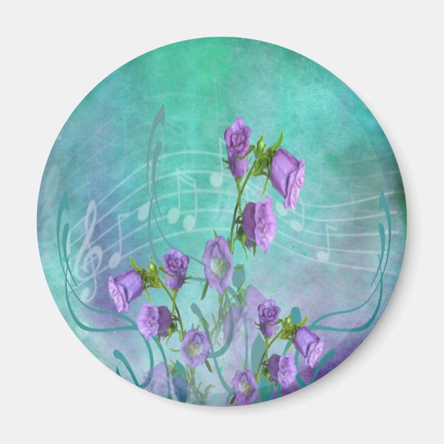 Íman Flores Roxas e Notas Musicais (Frente)