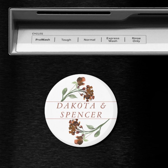 Íman Flores Russas Selvagens | Casamento Floral Laranja (Criador carregado)