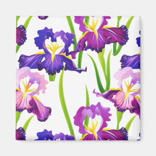 Íman Flores Rústicas Rústicas Roxas Iris Aquarela
