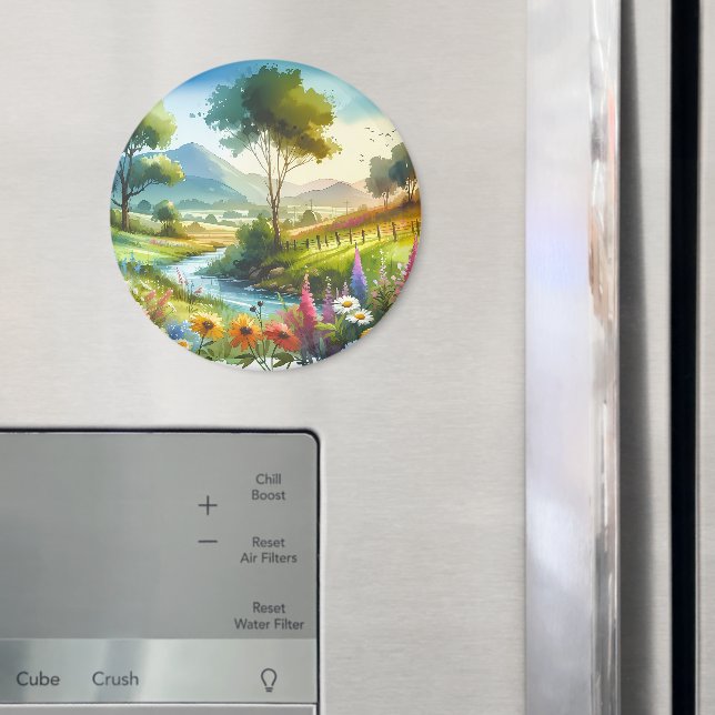 Íman Flores selvagens e riachos no Vale de Primavera (In Situ (Fridge))