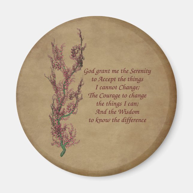 Íman Flores Serenity Prayer Magnet Inspirational (Frente)