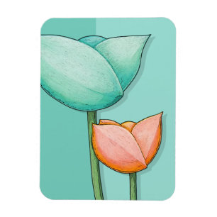 Íman Flores Simples - Magneta Premium Laranja