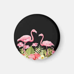 Íman Flores Tropicais e Design de Flamingos