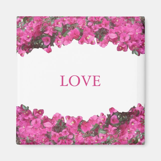 Íman Flores Tropicais em Branco (Frente)