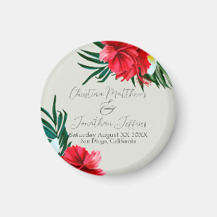 Íman Flores Tropicais Havaianos em Casamento Elegante S