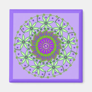 Íman Flores Verdes/Lavandas Mandala
