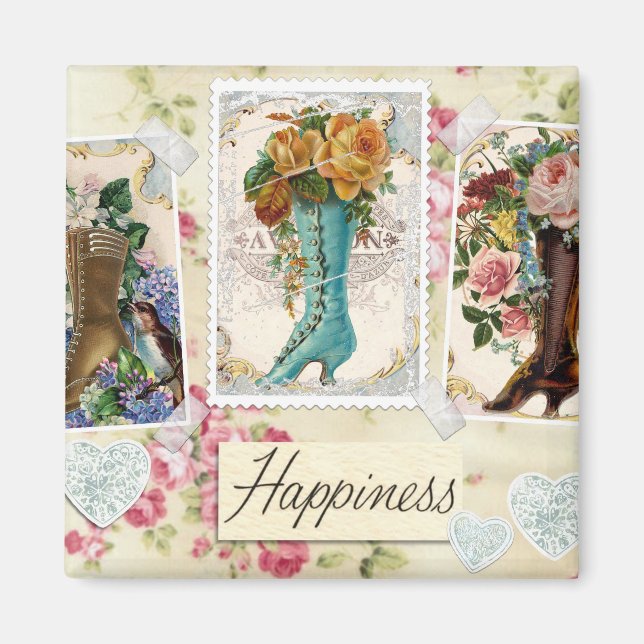 Íman Flores Vintage em Boots (Frente)