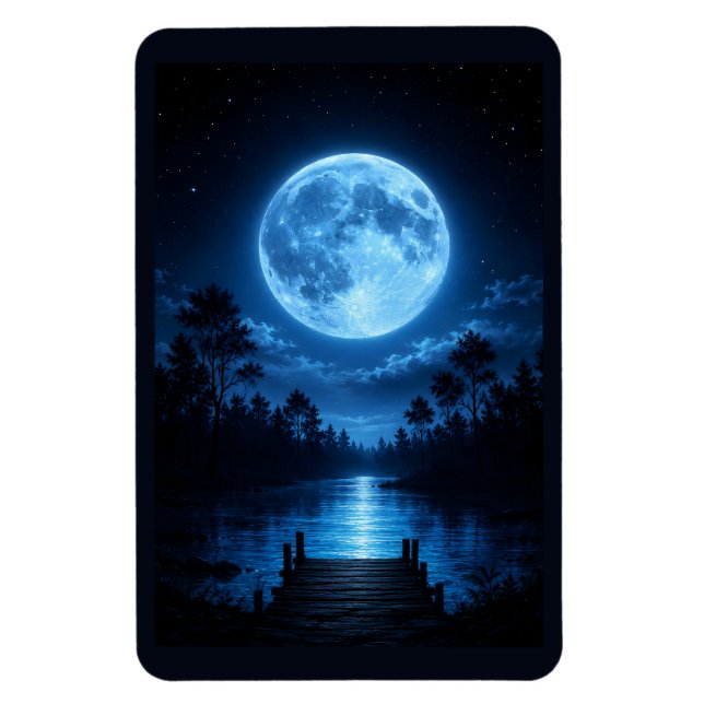 Íman Floresta Celestial Iluminada pela Lua Estética Ref (Vertical)