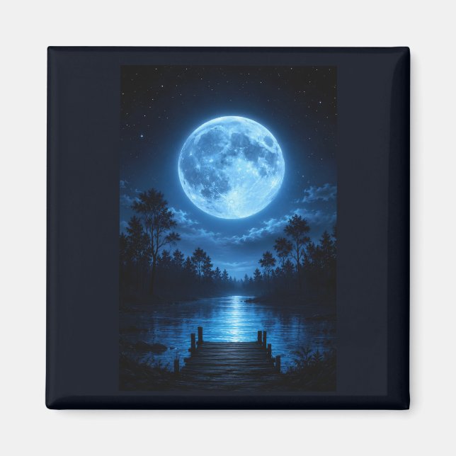 Íman Floresta Celestial Iluminada pela Lua Estética Ref (Frente)