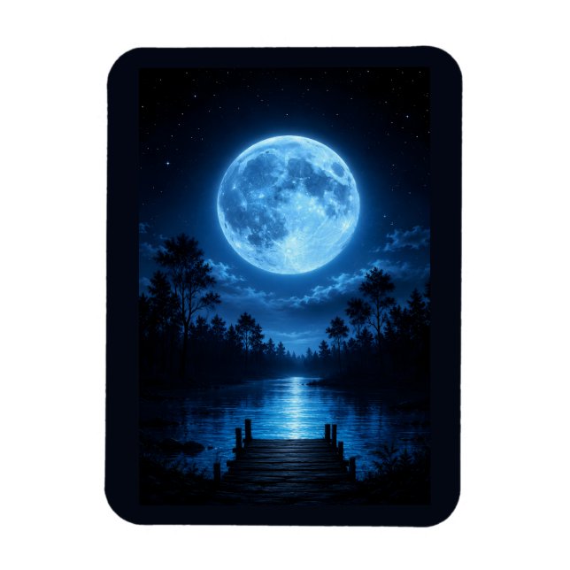 Íman Floresta Celestial Iluminada pela Lua Estética Ref (Vertical)