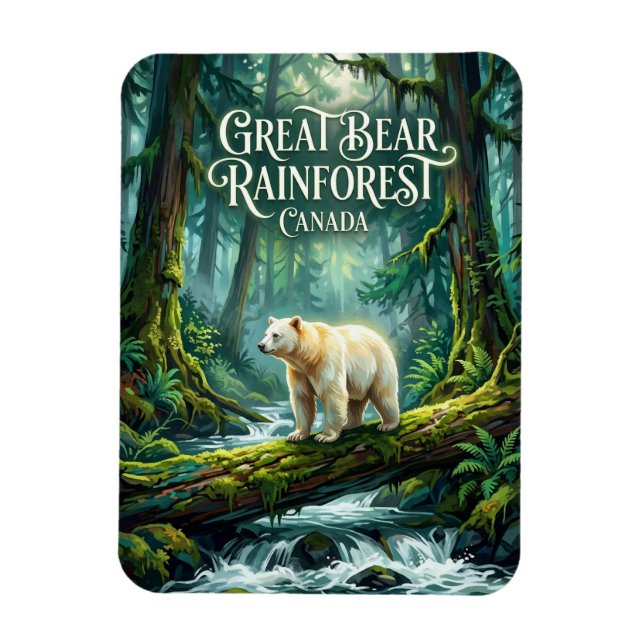 Íman Floresta Chuvosa do Grande Urso Canadá (Vertical)