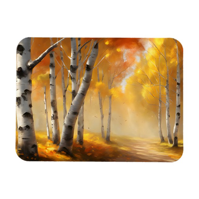 Íman Floresta de Aves no Outono - Ímã Flexível (Horizontal)