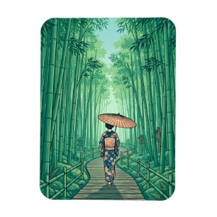 Íman Floresta de Bambu de Kyoto Japão Viagem Vintage