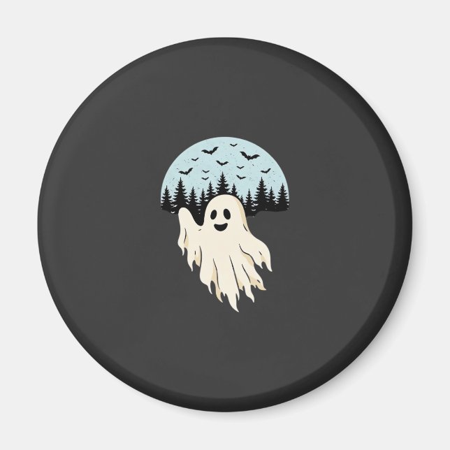 Íman Floresta de Lua Fantasma de Halloween Design_1 (Frente)