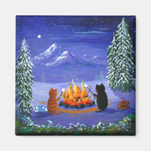 Íman Floresta engraçada Creationarts dos gatos do