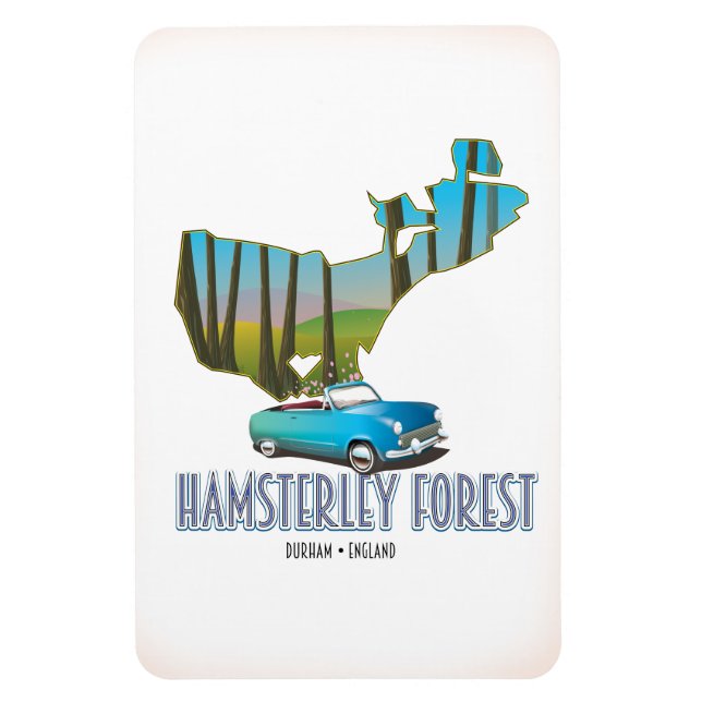 Íman Floresta Hamsterley Durham Inglaterra mapa (Vertical)
