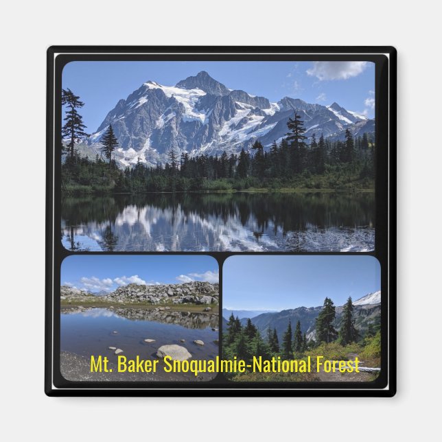 Íman Floresta Nacional Mt. Baker Snoqualmie Collage Mag (Frente)
