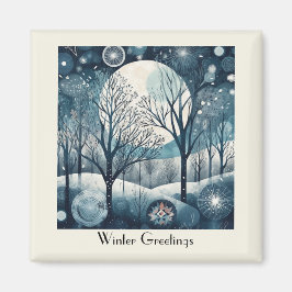 Íman Floresta Nórdica Moonliada, personalizável